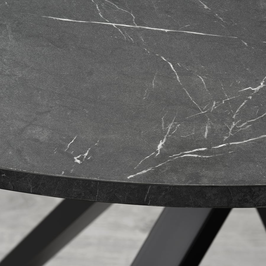 MARIEDAMM dining table, black marble effect, 105 cm IKEA