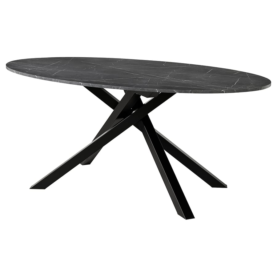 MARIEDAMM dining table, black marble effect, 180x100 cm IKEA