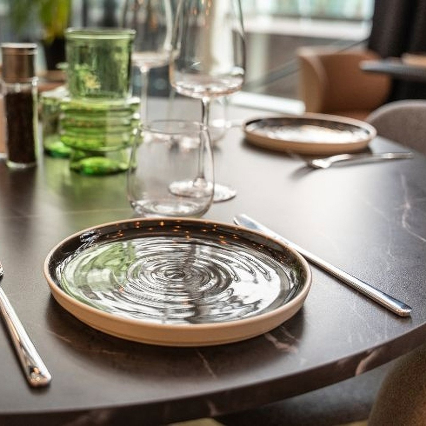 MARIEDAMM dining table, black marble effect, 105 cm - IKEA UK