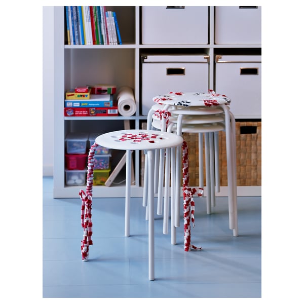 MARIUS Stool, white, 45 cm