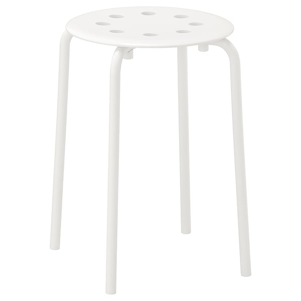 MARIUS Stool, white, 45 cm