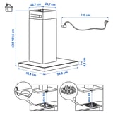 MATÄLSKARE Wall mounted extractor hood, stainless steel, 60 cm