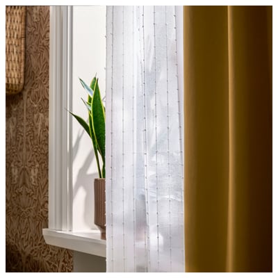 MATILDA Sheer curtains, 1 pair, white/with heading tape, 145x250 cm