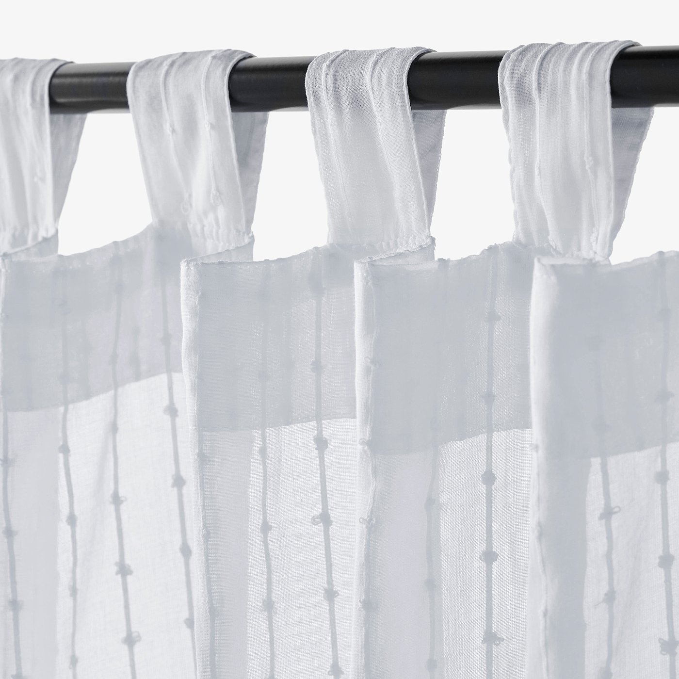 MATILDA sheer curtains, 1 pair, white/with tab top, 140x250 cm