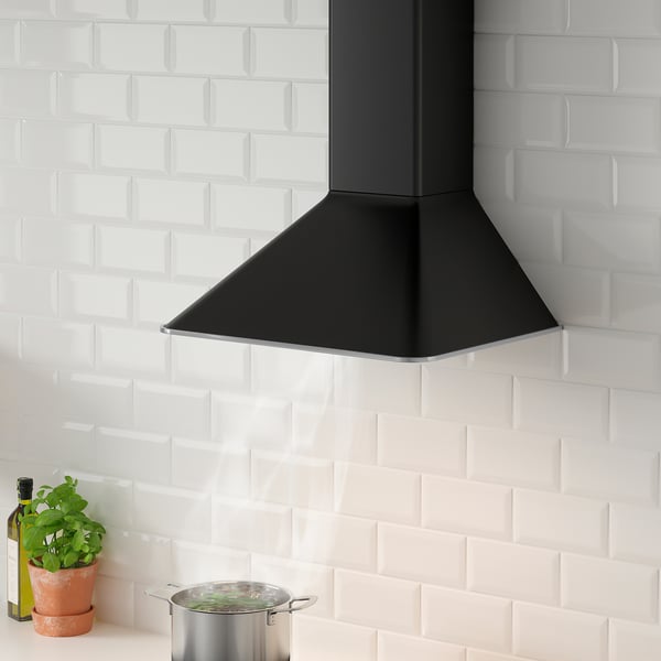 MATTRADITION black, Wall mounted extractor hood IKEA