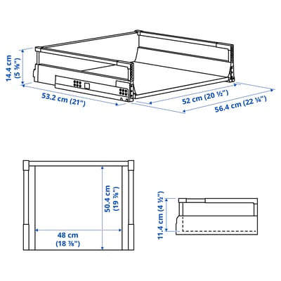 MAXIMERA Drawer, medium, white, 60x60 cm