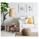 MELHOLT Rug, flatwoven, handmade natural/dark blue, 133x195 cm
