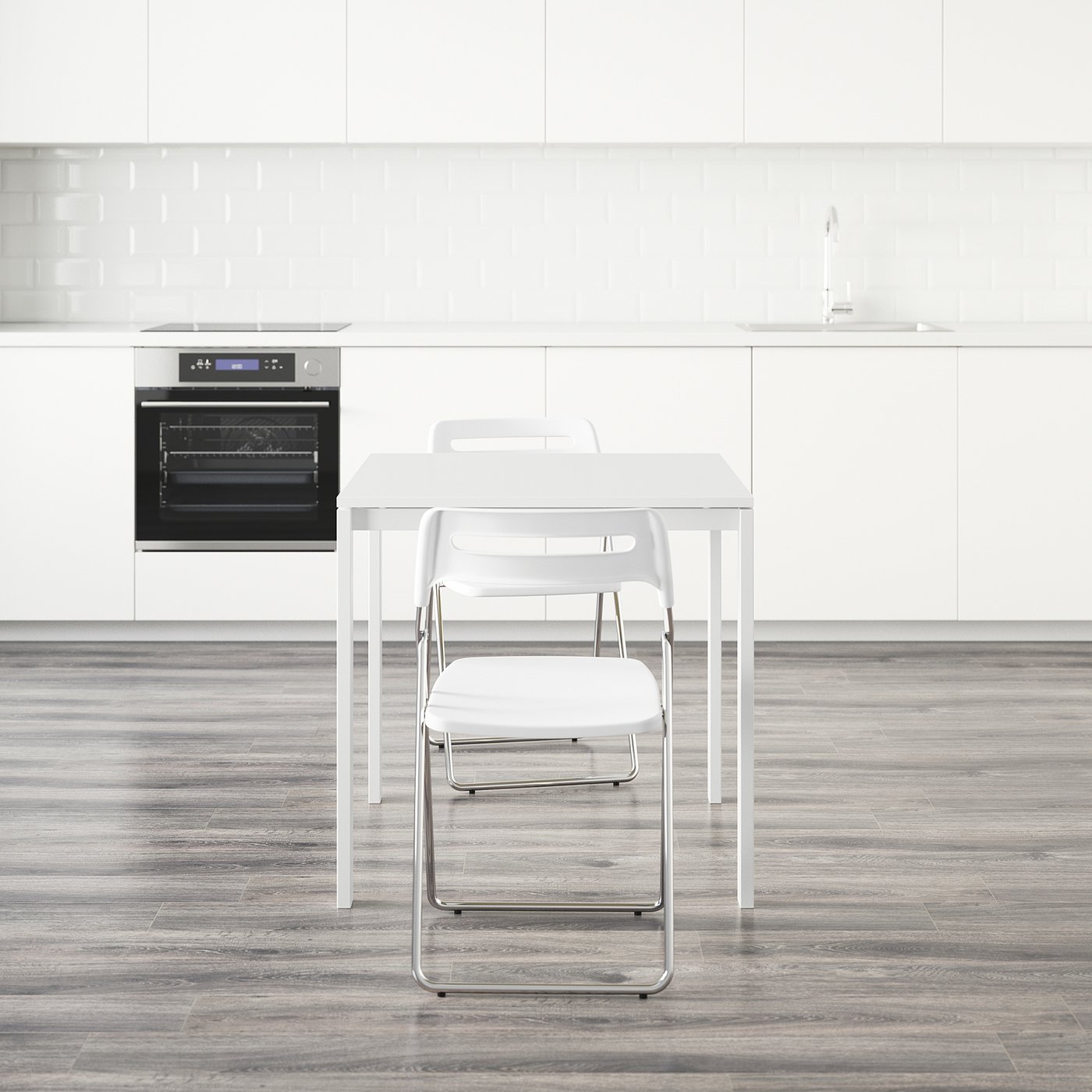 ikea white folding table and chairs