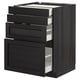 METOD Base cab 4 frnts/4 drawers, black/Lerhyttan black stained, 60x60 cm