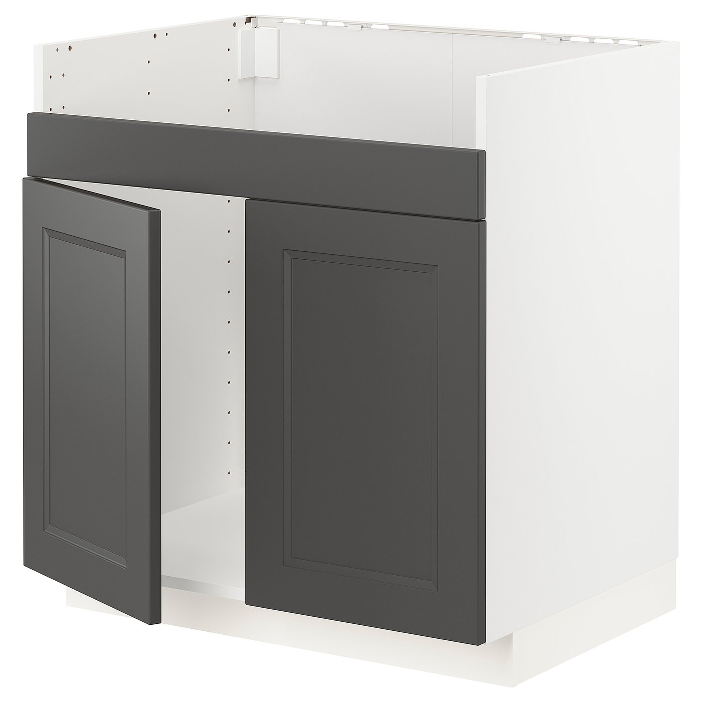 METOD base for HAVSEN double bowl sink, white/Axstad dark grey