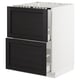 METOD Base cab f sink+2 fronts/2 drawers, white/Lerhyttan black stained, 60x60 cm