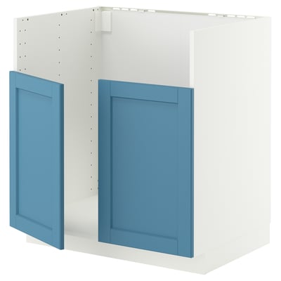 METOD Base cab f TALLSJÖN sink, white/Lerhyttan blue, 80x60 cm