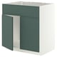 METOD Base cabinet f sink w 2 doors/front, white/Aspudden dark grey-green, 80x60 cm
