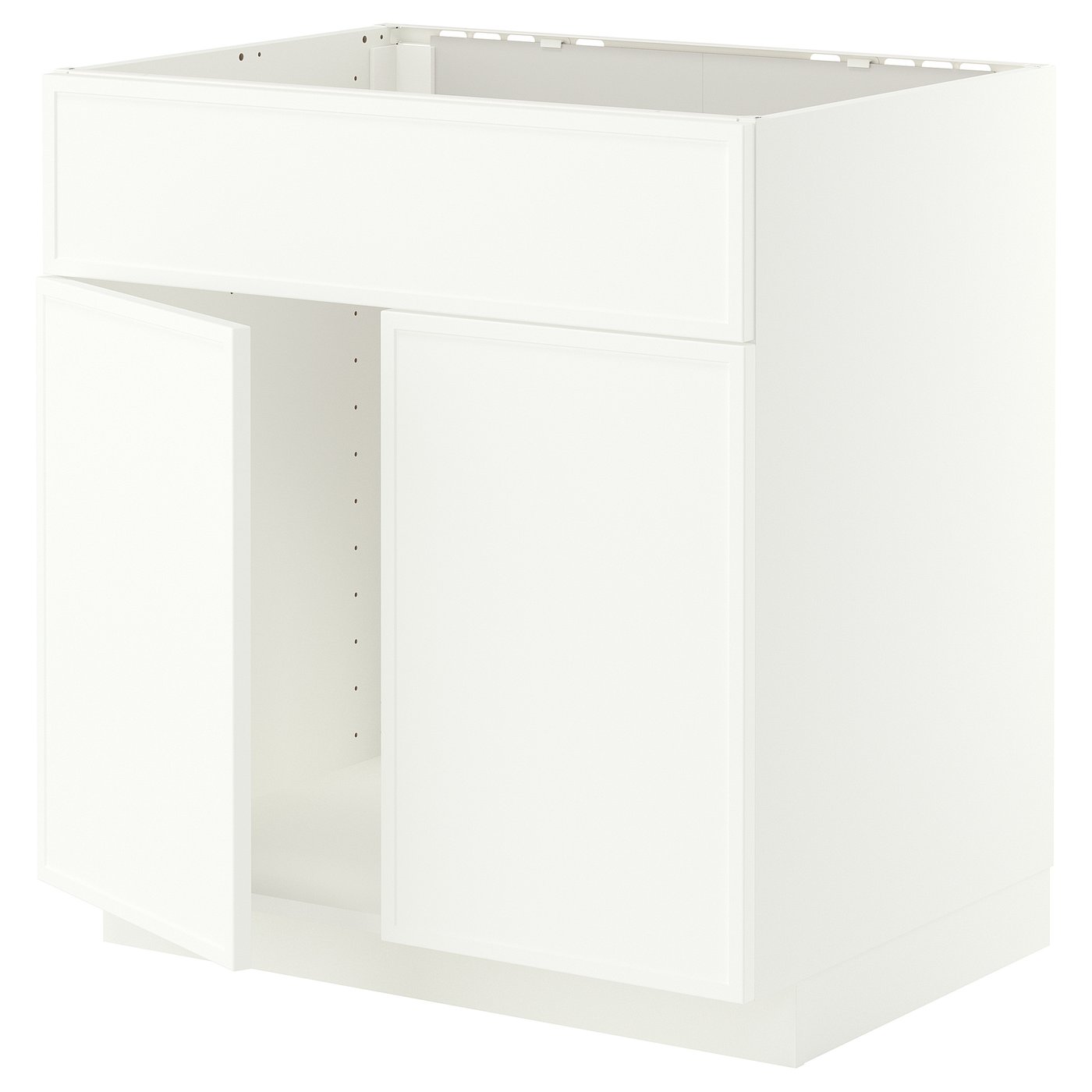 METOD base cabinet f sink w 2 doors/front, white/Aspudden matt white ...