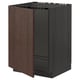 METOD Base cabinet for sink, black/Sinarp brown, 60x60 cm