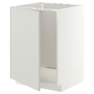 METOD Base cabinet for sink, white/Aspudden light grey, 60x60 cm