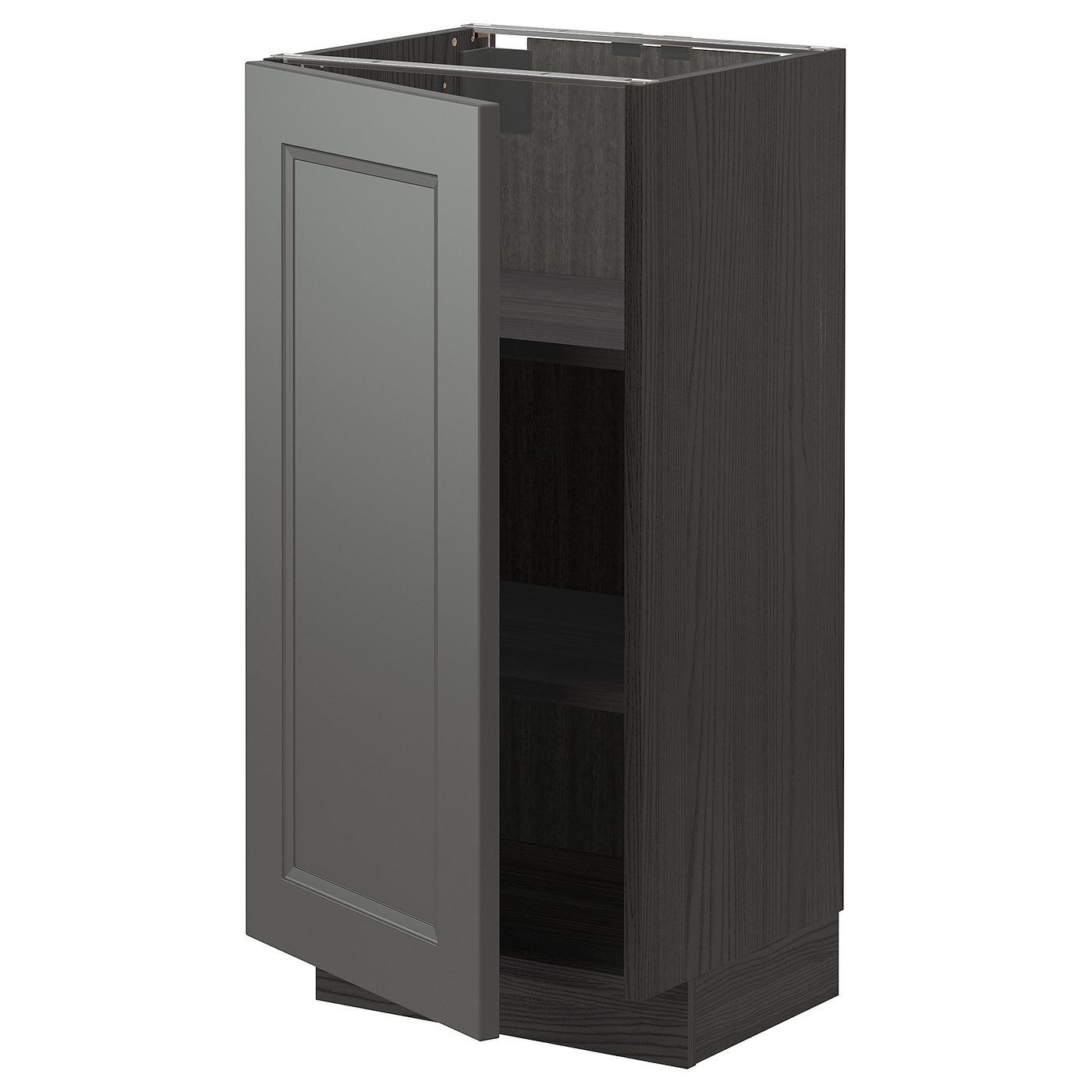 METOD black, Axstad dark grey, Base with shelves, 40x37 cm IKEA