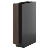 METOD Base cabinet with shelves, black-grey/Sinarp brown, 20x60 cm