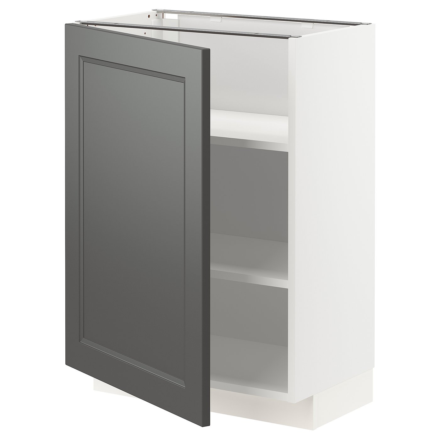 METOD base with shelves, white/Axstad dark grey, 60x37 cm IKEA
