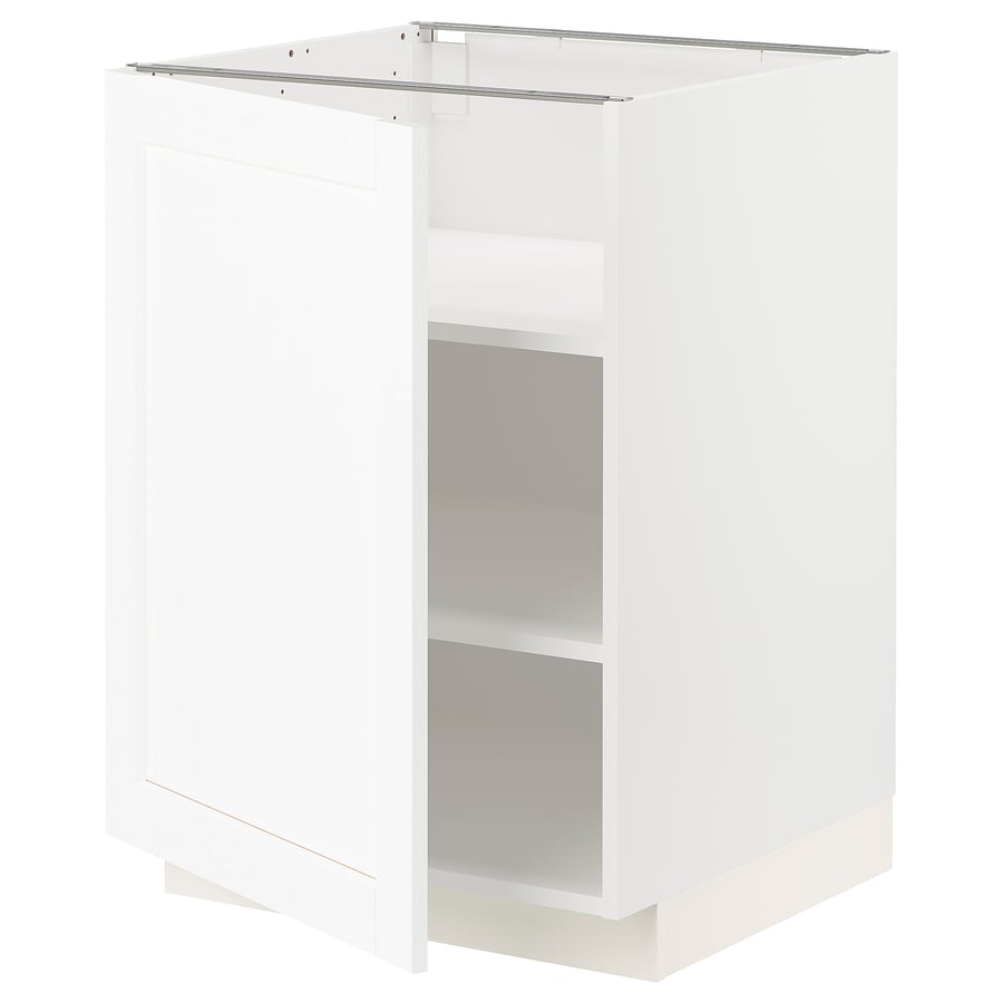 METOD base with shelves, white Enköping/white wood effect