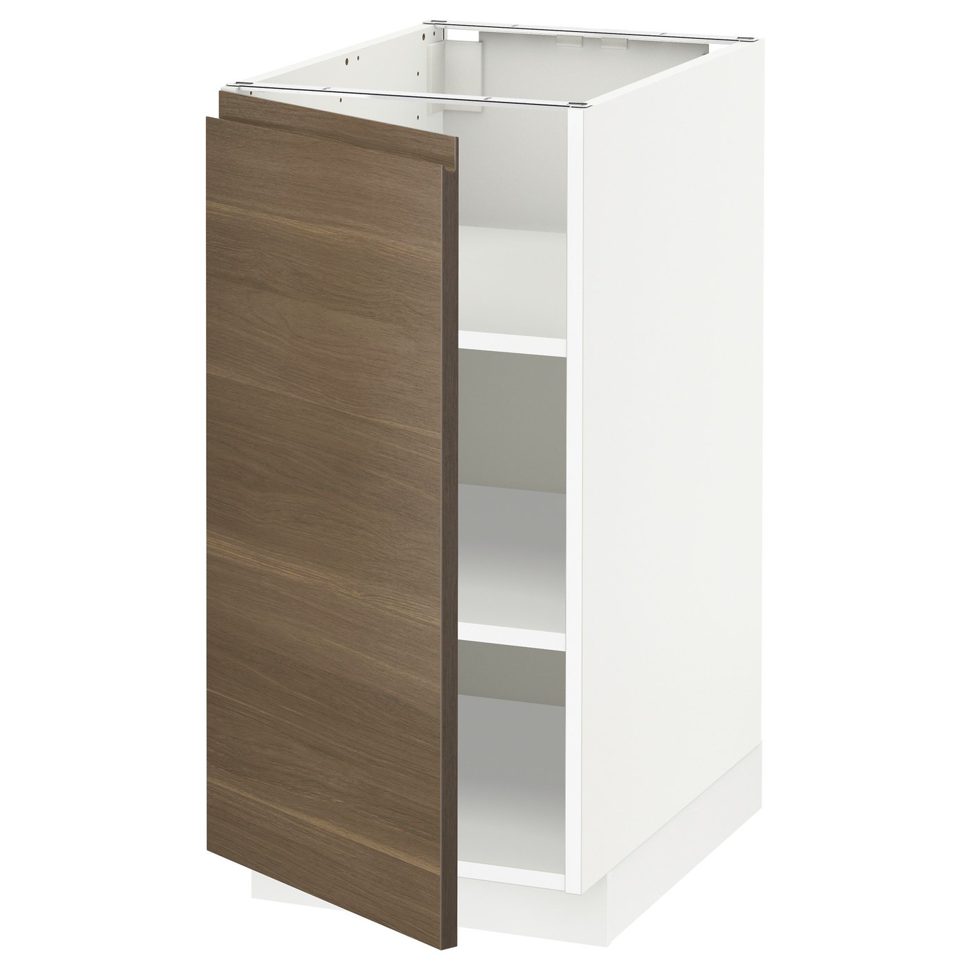 METOD Base with shelves White/voxtorp walnut 40 x 60 cm IKEA