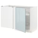 METOD Corner base cab w pull-out fitting, white/Kallarp light grey-blue, 128x68 cm