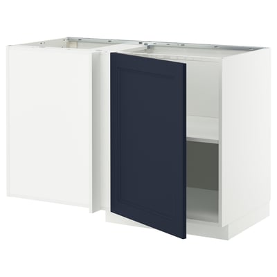 A METOD kitchen unit with a blue axstad door. It has a square, two-tone design.