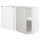 METOD Corner base cabinet with shelf, white/Lerhyttan light grey, 128x68 cm