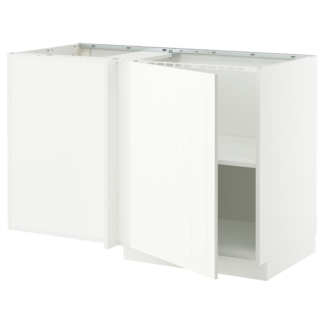 METOD corner base cabinet with shelf, white/Stensund white, 128x68 cm ...