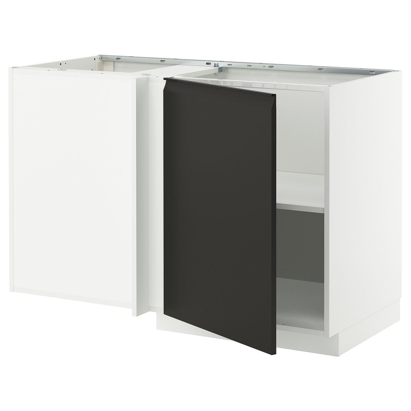 METOD corner base cabinet with shelf, white/Upplöv matt anthracite ...