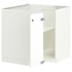 METOD Corner base cabinet with shelf, white/Voxtorp high-gloss/white, 88x88 cm