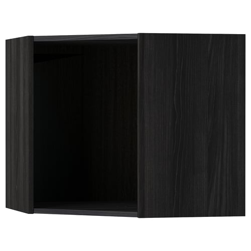 Metod Wood Effect Black Corner Wall Cabinet Frame 68x68x60 Cm Ikea