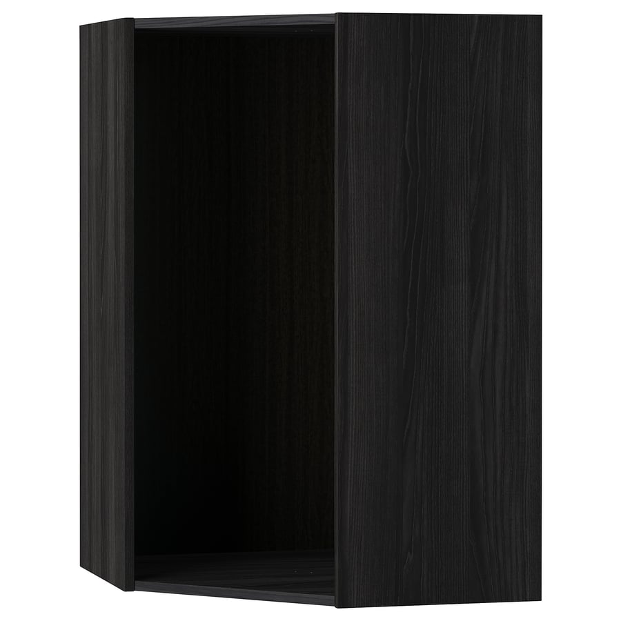 METOD wood effect black, Corner wall frame, 68x68x100 cm IKEA