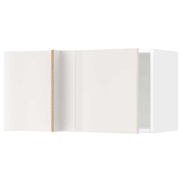 METOD Corner wall cabinet, white/Veddinge white, 88x37x40 cm