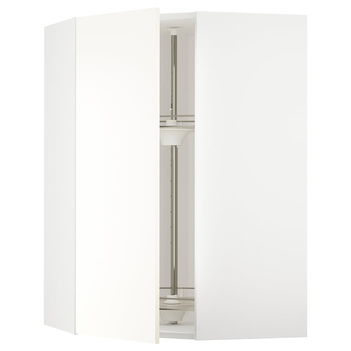 METOD corner wall with carousel, white/Vallstena white, 68x100
