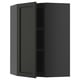 METOD Corner wall cabinet with shelves, black-grey/Lerhyttan black stained, 68x100 cm