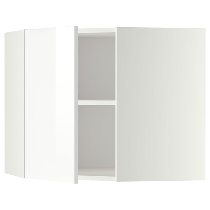 METOD corner wall with shelves, white/Ringhult white, 68x60 cm