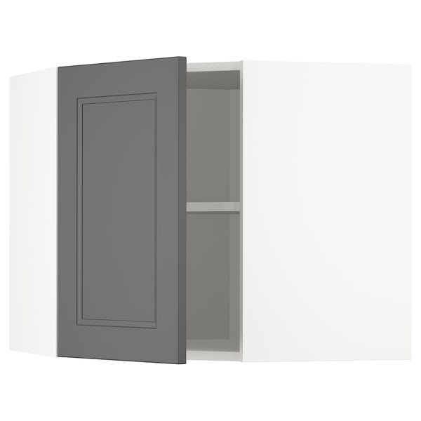 METOD Corner wall cabinet with shelves - white, Axstad ...