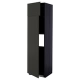 METOD Hi cab f fridge or freezer w 2 drs, black/Nickebo matt anthracite, 60x60x220 cm
