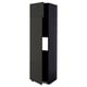 METOD Hi cab f fridge or freezer w 2 drs, black/Nickebo matt anthracite, 60x60x220 cm
