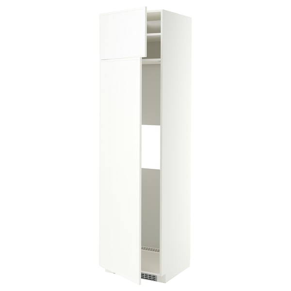 METOD Hi cab f fridge or freezer w 2 drs, white/Aspudden matt white, 60x60x220 cm