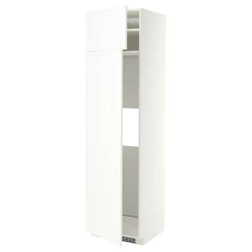 METOD Hi cab f fridge or freezer w 2 drs, white/Aspudden matt white, 60x60x220 cm
