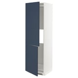 METOD Hi cab f fridge or freezer w 2 drs, white Axstad/matt blue, 60x60x200 cm