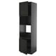 METOD Hi cb f oven/micro w 2 drs/shelves, black-grey/Lerhyttan black stained, 60x60x220 cm