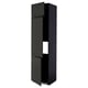 METOD High cab f fridge/freezer w 3 doors, black/Upplöv matt anthracite, 60x60x240 cm