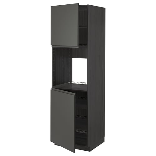 Grey METOD kitchen unit with open door.