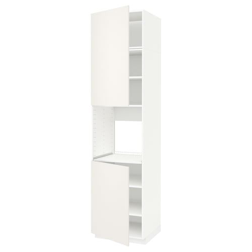 METOD kitchen unit, white, tall, rectangular with adjustable shelves.