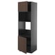 METOD High cabinet f built-in appliances, black-grey/Sinarp brown, 60x60x200 cm