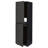 METOD High cabinet for fridge/freezer, black/Upplöv matt anthracite, 60x60x200 cm