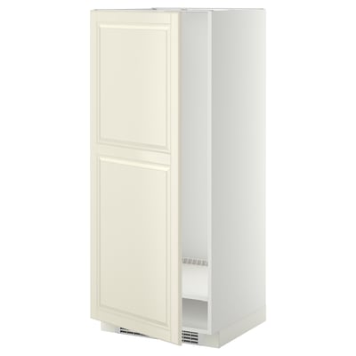 METOD High cabinet for fridge/freezer, white/Bodbyn off-white, 60x60x140 cm